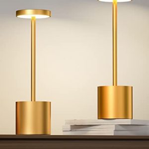 2Packs Rechargeable Table Lamp Reading Desk Lamps No Glare LED Puzzle Light Run on Battery Dining Lamp, JALVDE Outside Decorative Task Lights Top Tiny Thin for Restaurant, 10.25 inches