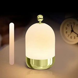 Cordless Table Lamp-Portable LED Table Lamp – Rechargeable Battery Operated Lamp for Living Room – 3 Way Touch Dimmable Bedside Nightstand Desk Lamp for Bedroom, Camping, Outdoor – Gold
