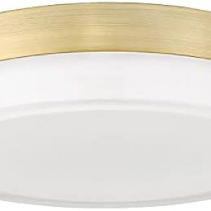 Close to Ceiling Light – Autelo LED Flush Mount Ceiling Light Fixtures 18W 3000K with Thick Glass in Brass Finish for Bedroom Livingroom Kitchen C2040 BRZ LED