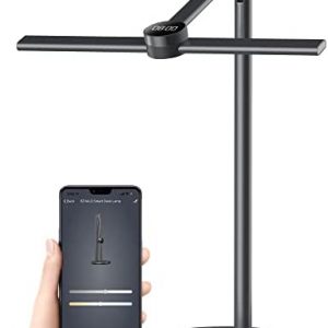 EZVALO Smart Desk Lamp with APP Control, Eye-caring Auto-Dimming Table Lamp with Motio Sensor,3 Color Temperature, Works with Alexa & Google Assistant, Desk Light with Timer for Reading, Studying