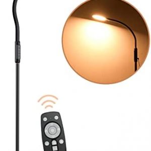 LED Bright Floor Lamp 18W, 10 Brightness Levels & 10 Colors Dimmable Floor Lamp, Touch & Remote Control, Auto Timer, Standing Reading Lamp for Living Room, Bedroom, Office, Black