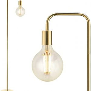 BoostArea Floor Lamp, Industrial Floor Lamp, 63 In Standing Lamp, E26 Socket, On/Off Footswitch, Whole Metal, ETL Listed, Modern Floor Lamp for Bedroom, Living Room, Minimalist, Vintage, Mid-Age, Gold