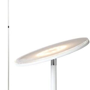 Brightech Sky LED Floor lamp, Torchiere Super Bright Floor Lamp for Living Rooms & Offices – Dimmable, Tall Standing Lamp for Bedroom Reading – White