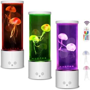 Jellyfish Lava Lamp for Adult Kids, 17 Color Setting Jellyfish Tank Mood Light, Home Office Room Desktop Decor Jellyfish Night Light for Kids Friends Lover Birthday Gifts