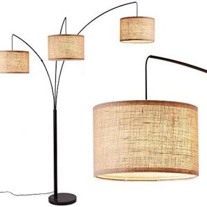 Arc Lamps for Living Room, Multi Head Tree Floor Lamp for Bedroom, 3 Lights Standing Lamps Hanging Over The Couch (Black)
