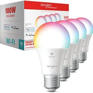 Sengled Smart Bulb, 100W Equivalent WiFi Color Changing Light Bulb, 1500LM Extra Bright Smart Light Bulb That Work with Alexa Google, Dimmable A19 Multicolor Alexa Bulb,CRI>90, No Hub Required, 4-Pack