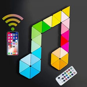 Koozam Smart Wall LED Light Panels | Create Customized Art Wall Decor & Watch As The Sound Activated Tiles Change Color with Music | WiFi Lighting Lamp Kit Compatible with Alexa Google Home