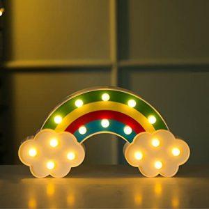 Led DIY Decorative Sign Lamp Battery Operated Wall Decoration NightLight for Living Room Decor,Bedroom,Home,Party,Birthday Gift,Christmas Kids Adult Gifts (Rainbow)