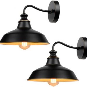 Gooseneck Wall Sconces Lighting, Vintage Industrial Indoor Light Fixture, Wall Mount Lamp Fixtures for Farmhouse, Bedroom, Bathroom Vanity, Living Room, Kitchen, Porch ( 2-Pack )