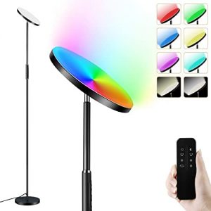 Monococo Floor Lamp,2 in 1 Modern LED Floor Lamp,2700K-6500K Color Temperatures Floor Lamp,Sync to Music RGB Floor Lamp Torchiere Floor Lamp with Touch and Remote Control for Living Room Bedroom