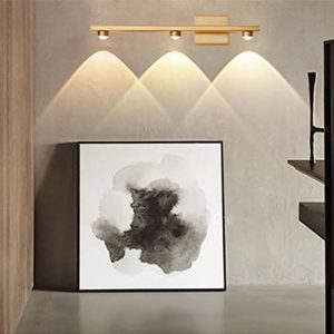 Phube 3W LED Wall Lamp Modern Aluminum Wall Light 3-Lights Hardwired Wall Sconce Bathroom Vanity Light 3000K Warm White Spot Light Indoor Lighting Fixture for Bedside Living Room Aisle Hotel(Gold)