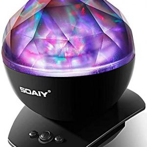 Aurora Northern Light Projection LED Night Light Lamp with 8 Lighting Mode & Speaker, Relaxing Light Show for Baby Kids and Adults, Mood Light for Baby Nursery Bedroom Living Room (Black)