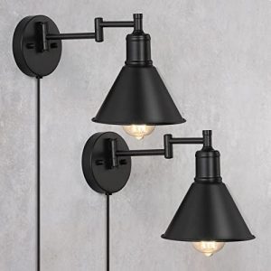 Vintage Adjustable Swing Arm Wall Lamp,Industrial Sconces Wall Lighting, Plug Wall Sconces with ON/Off Switch for Restaurants Bedroom Bathroom