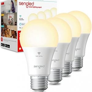 Sengled Alexa Light Bulb, WiFi Light Bulbs, Smart Light Bulbs, Smart Bulbs that Work with Alexa & Google Assistant, A19 Soft White (2700K) No Hub Required, 800LM 60W Equivalent High CRI>90, 4 Pack
