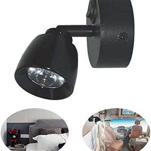 RV Reading Lamp 12 Volt RV LED Lights Rotable Reading Spotlight for Bed 3W Wall Sconce for Hallway RV Boat Caravan 5th Wheel or Vehicles Warm White