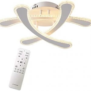 Fetcoi Modern LED Ceiling Light with Remote Control, Dia 19.68″/50cm, 3-Light Dimmable Ceiling Light Lighting Fixture Decorative Lamp for Bedroom Living Room Dining Room Kid’s Room