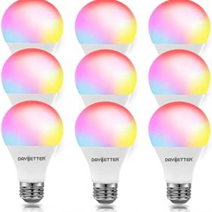 DAYBETTER Smart Light Bulbs 9 Pack, Color Changing Alexa Light Bulb Dimmable WiFi LED Smart Bulb That Work with Alexa & Google Home, Music Sync, A19/E26, 9W, 800 Lumens, 2.4Ghz only, No Hub Required