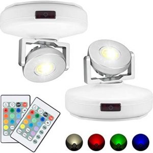 BIGMONAT Spotlight for Pictures on Walls Mini LED Accent Spotlights Indoor Picture Light Battery Operated,12 Colors Changing Up/Down Picture Light with Rotatable Head for Lighting Up Picture Art Work