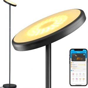 Govee LED Floor Lamp, 24W 2000 Lumen Smart Floor Lamp Works with Alexa, Google Assistant & Govee Home APP, 2200-6500K Adjustable Warm White Standing Lamp for Living Room, Bedroom