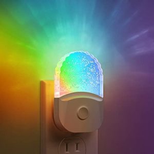 Night Lights Plug Into Wall [2 Pack], Color Changing Night Light for Kids, 8-Color RGB LED Night Light, Nightlight with Dusk to Dawn Sensor, Night Light for Bathroom Decor, Children Room, Kids Gift