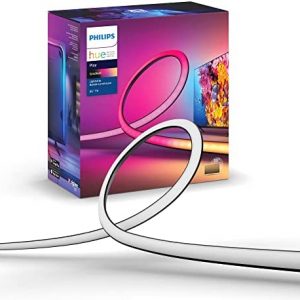 Philips Hue Gradient LightStrip 75″ (Sync with TV, Music and Gaming), Hue Hub & Hue Sync Box Required