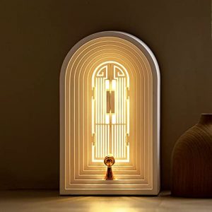 Topnal Table Lamp – Kids Room and Bedroom Lighting & Mysterious Magic Door Lamp – Rechargeable Lighting (Pink)