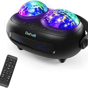 Dohoii Star Projector, Galaxy Projector Night Light for Kids, Ocean Wave Projector with Bluetooth Speaker & White Noise, Rechargeable Table Projection Lamp for Bedroom, Ceiling, Party (Black)