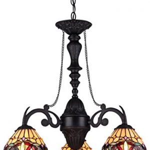 Chloe Lighting CH33353VR21-DC3 Serenity Tiffany-Style Victorian 3-Light Mini Chandelier, 25.8 x 20.5 x 20.5″, Bronze
