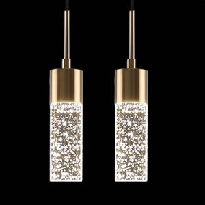 Pendant Light Crystal Column, LED Pendant Lights, Pendant Lights 2 Pack, Crystal Pendant Lights, Pendant Light Fixtures, Pendant Lighting for Kitchen Island, Dining Room, Bedroom