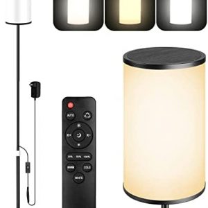 Dimmable Floor Lamp Nursery Floor Lamp,18W/1800LM LED Floor lamp with Remote Standing Reading Light Brightness Dimming & Height Adjustable for Living Room Bedroom Kids Room – Black