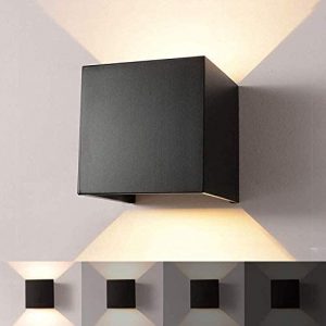 INHDBOX LED Dimmable Up and Down Lights Wall Lamp, Aluminum Waterproof Outdoor Wall Lights, 7W 3000K Modern Wall Sconces, Warm Light