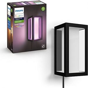 Philips Hue White & Color Impress Wall Light Extension, 16-Watt/1200 Lumen, Hue Hub & Outdoor Power Supply Required, Black