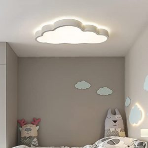 LAKIQ Cloud Shape LED Ceiling Light Kids Room Flush Mount Light Fixture Modern Close to Ceiling Light Children Room Ceiling Lighting for Boys Room Girls Room Bedroom(White, 19.5”-Warm Light)