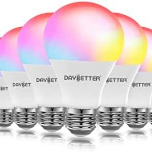 DAYBETTER Smart Light Bulbs, Alexa Light Bulb, WiFi Light Bulbs, RGBCW Color Changing Light Bulb A19 9W 800LM, Smart Bulbs that Work with Alexa & Google Assistant, 2.4Ghz only, No Hub Required,10 Pack