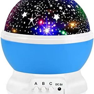 Night Light for Kids, Votozi Kids Night Light, Star Night Light, Moon and Star Projector 360 Degree Rotation – 4 LED Bulbs 9 Light Color Changing with USB Cable, Unique Gift for Men Women Children