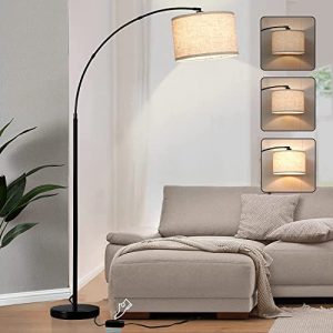 Floors Lamp for Living Room,Tall Floor Lamps with Adjustable Hanging Shade, Morden Arc Floor Lamp with Dimmer for Bedroom, 8WLED Bulb Include
