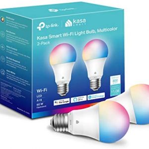 Kasa Smart Light Bulbs, Full Color Changing Dimmable Smart WiFi Bulbs Compatible with Alexa and Google Home, A19, 9W 800 Lumens,2.4Ghz only, No Hub Required, 2-Pack (KL125P2), Multicolor