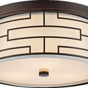 Amabao Lighting, 3-Light Steel Art LED Flush Mount Light Fixture, Ceiling Light Fixture Bedroom, Living Room, Dining Room, Oil Rubbed Bronze, Bulbs Not Included