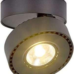 TOPMO Indoor 12W LED Spotlight Adjustable Ceiling Light/Surface Mounted spotlights/3000K Warm white/10X6CM/Wall Lamp or Ceiling Spotlight (Black-Warm White)