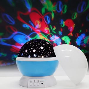 ILYBEEN Night Light for Kids, Sea Night Light Projector 360 Degree Rotation Light, Multiple Light Color Changing Kids Night Light with USB Cable, Halloween Christmas Gifts for Kids