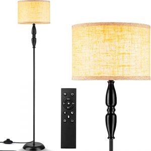 Floor Lamp for Living Room Modern Standing Lamp with Remote Control, 4 Color Temperature, Stepless Dimmer LED Industrial Floor Lamps for Bedrooms Office (LED Bulb Included)