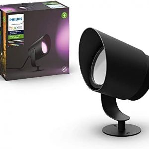 Philips Hue White & Color Ambiance Lily XL Outdoor Smart Spot light Extension (Hue Hub required), 1 Spot Light + mounting kit, Works with Alexa, Black 1746230V7