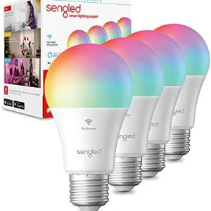 Sengled Smart Bulb, WiFi Light Bulbs, Color Changing Light Bulb, Smart Light Bulbs that Work with Alexa & Google Assistant, A19 RGB Alexa Light Bulb No Hub Required, 60W Equivalent 800LM CRI>90, 4Pack