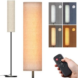 Floor Lamp, Remote Control LED Floor Lamps for Living Room, Standing Lamp with 1H Timer, 4 Color Temperatures & Night Light Mode Adjustable Stepless Dimming Modern Floor Lamp for Bedroom Office