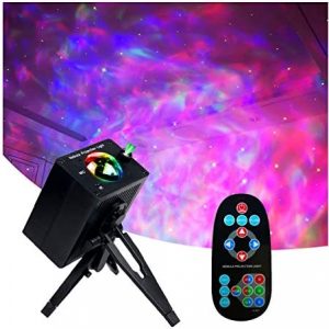 Star Projector,Lights for Bedroom,YeeSeeJee Night Light LED Ocean Wave Movable RGB 8 Lighting Modes with Remote and Music Voice Control,Star Light Projector for Bedroom/Home Theather/Party/KTV(Tripod)