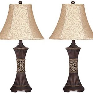 Signature Design by Ashley Mariana Antique Table Lamp, Set of 2, 28.5″, Antique Brown