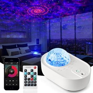 Star Projector 3 in 1 Galaxy Night Light Projector with White Noise and Bluetooth Speaker for Home Bedroom Decor, Remote Control, Christmas Birthday Gifts for Kids Women Man – White