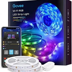 Govee Smart LED Strip Lights, 32.8ft WiFi LED Light Strip Work with Alexa and Google Assistant, 16 Million Colors with App Control and Music Sync LED Strip Lights for Bedroom, 2 Rolls of 16.4ft