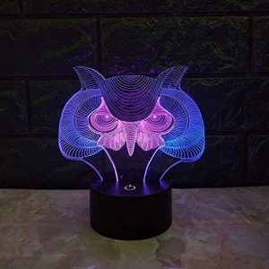 MSUDGH Owl 3D Night Lights Visual Stereo Lights Colorful Touch USB/Battery Charging LED Lighting Best Birthday Gifts for Boys Girls Kids Baby