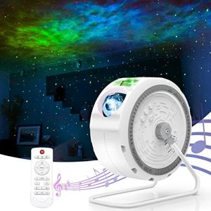 Star Projector, MEETPEAK Star Galaxy Projector with 7 Colors LED Nebula for Bedroom Night Light Projector Built-in Music Speaker & Timing, Remote Control Mood Light Ambiance Party Bar Decor